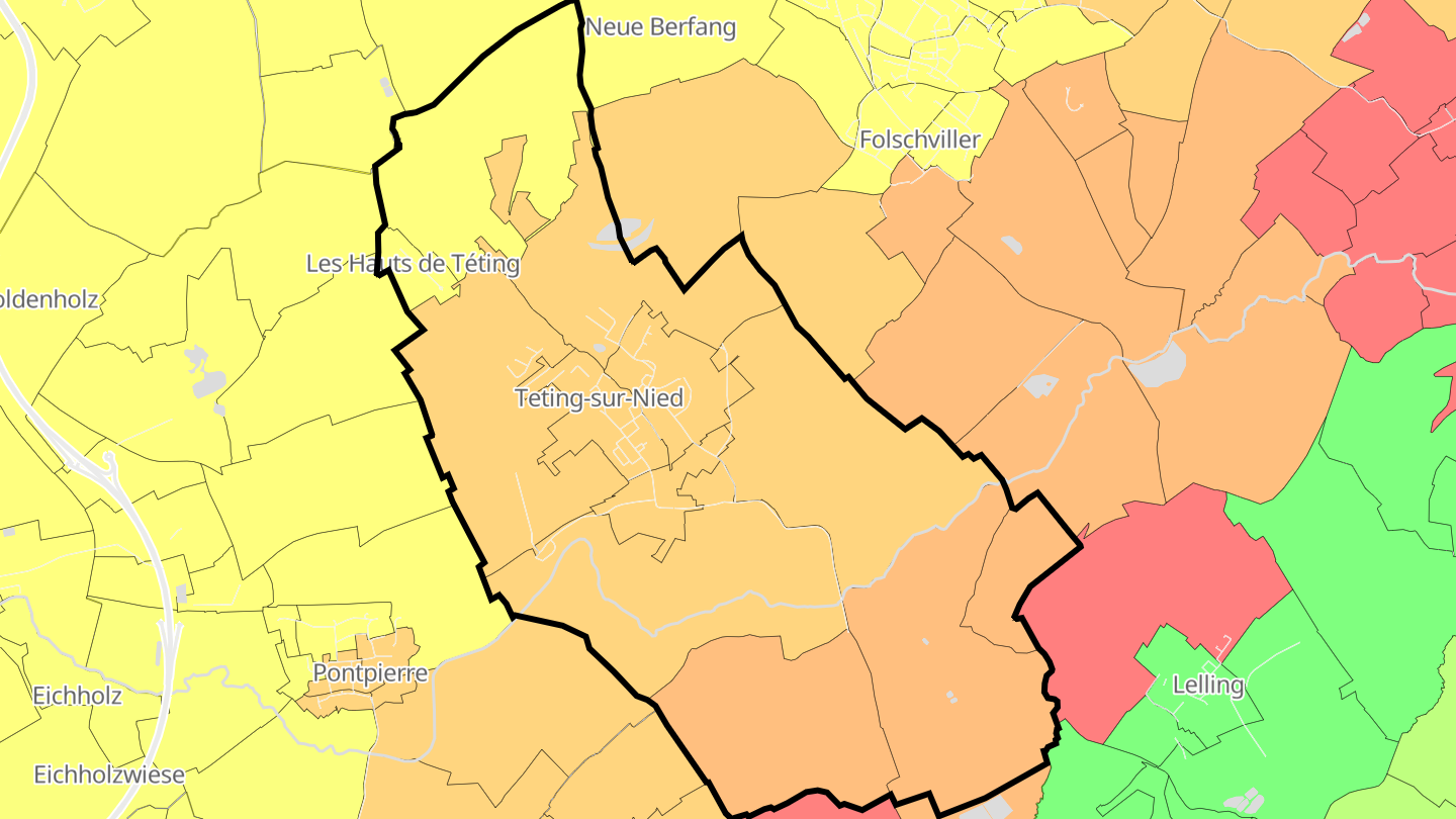 Carte des prix de l'immobilier Teting-sur-Nied