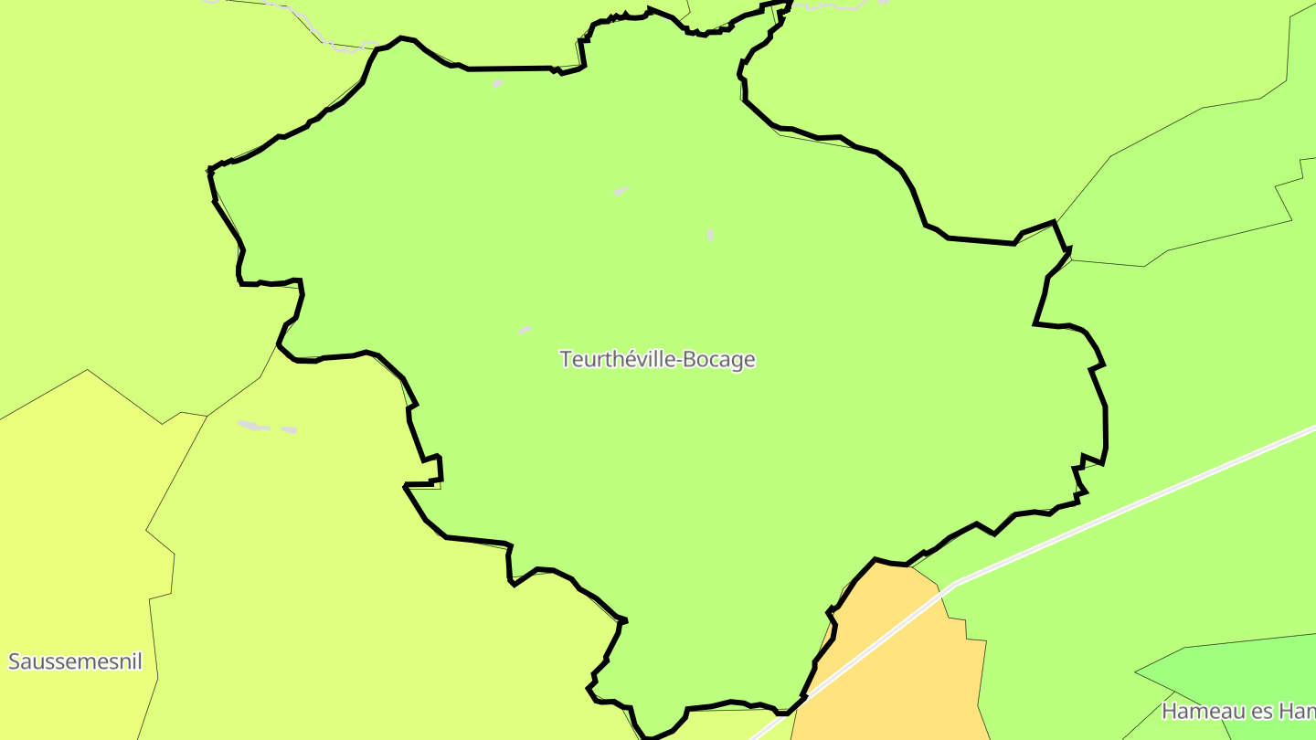 Carte des prix de l'immobilier Teurthéville-Bocage