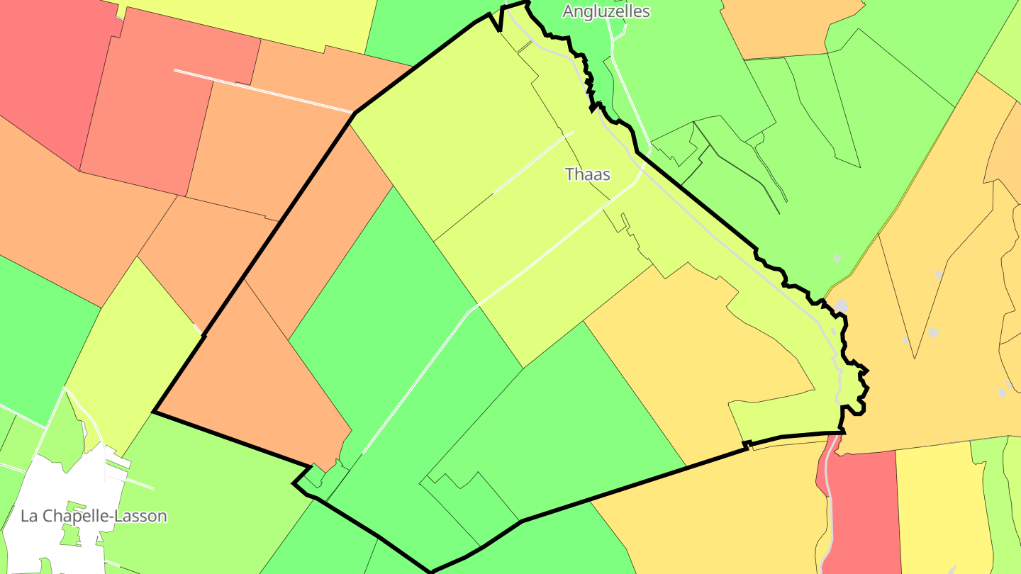 Carte des prix de l'immobilier Thaas