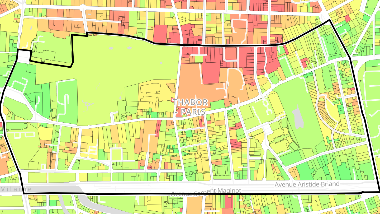 Carte des prix de l'immobilier Thabor - Paris