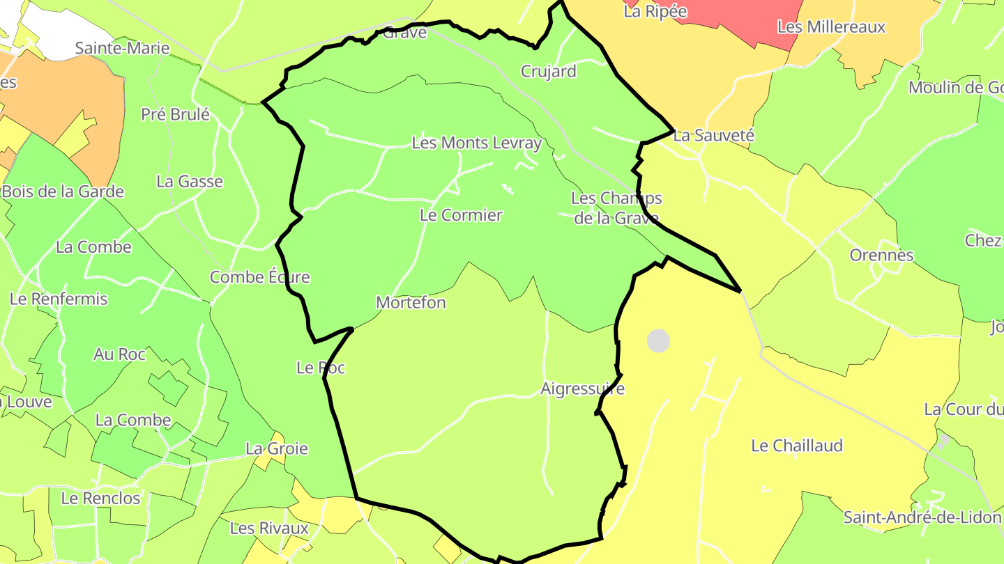 Carte des prix de l'immobilier Thaims