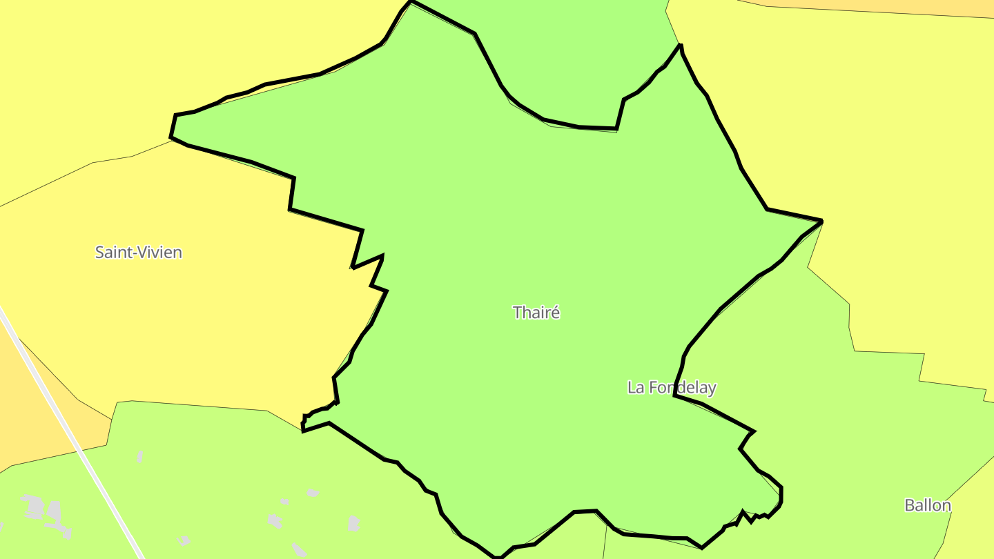 Carte des prix de l'immobilier Thairé