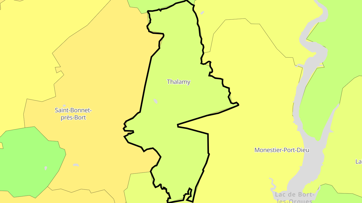 Carte des prix de l'immobilier Thalamy