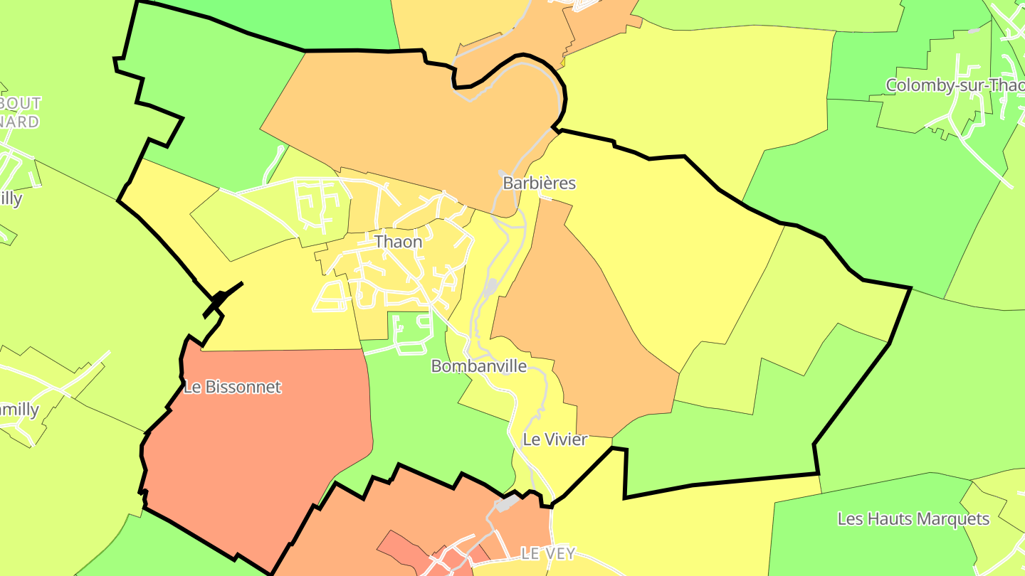 Carte des prix de l'immobilier Thaon