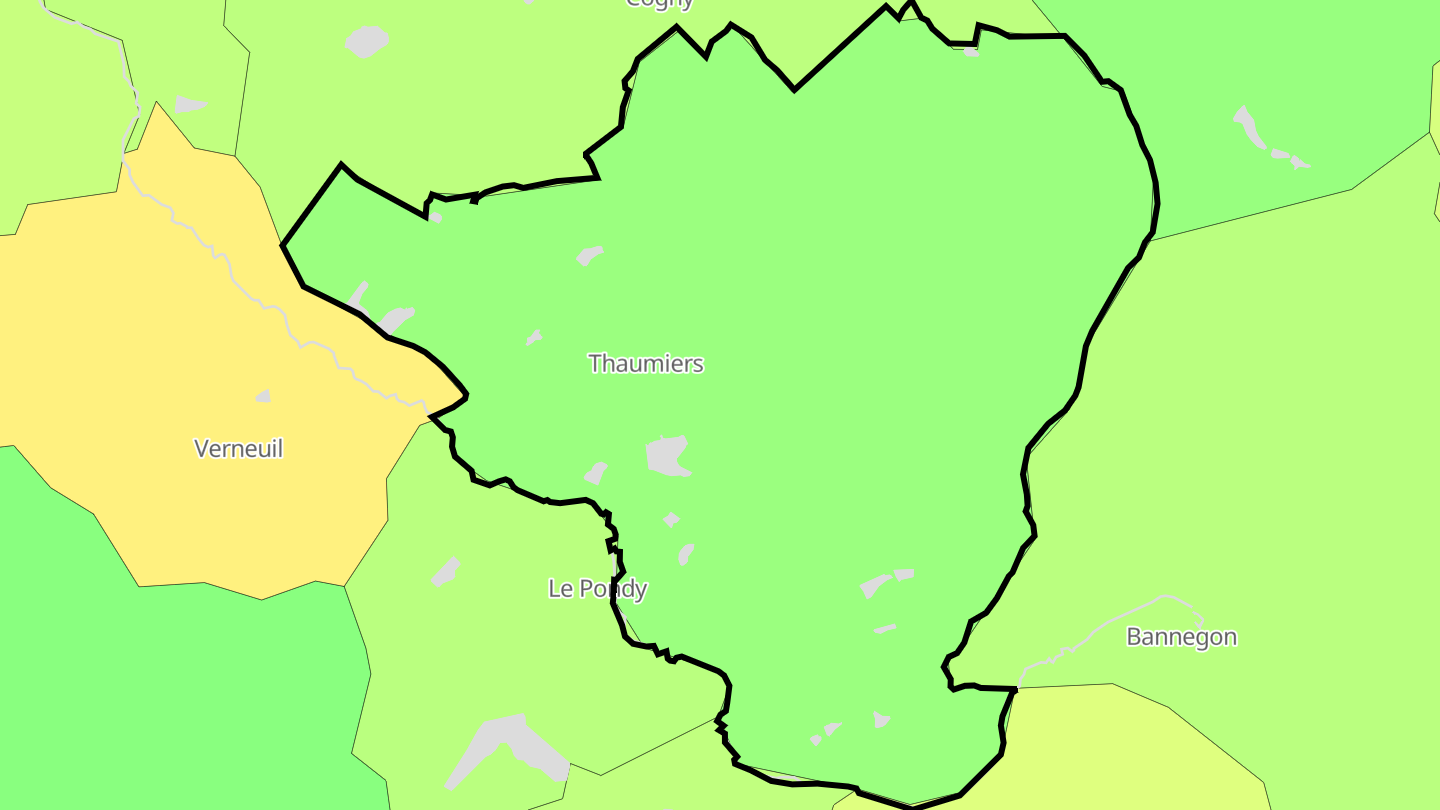 Carte des prix de l'immobilier Thaumiers