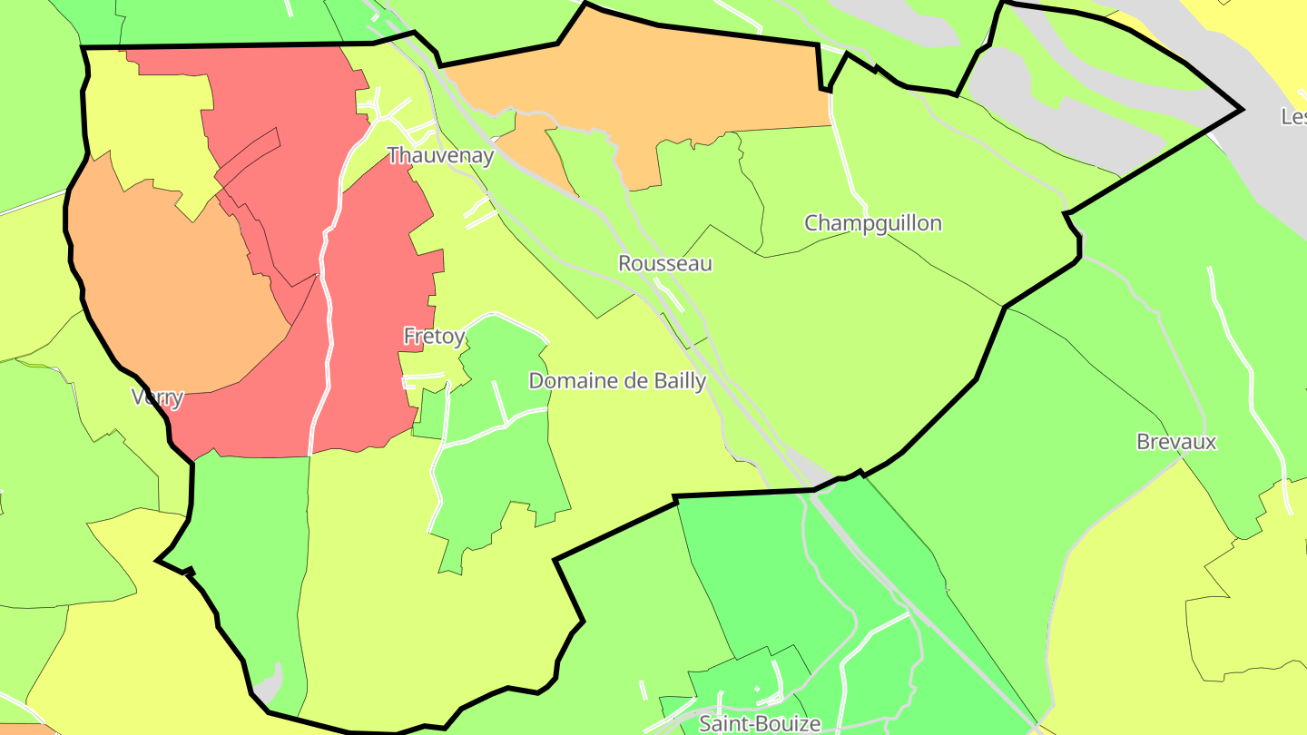 Carte des prix de l'immobilier Thauvenay