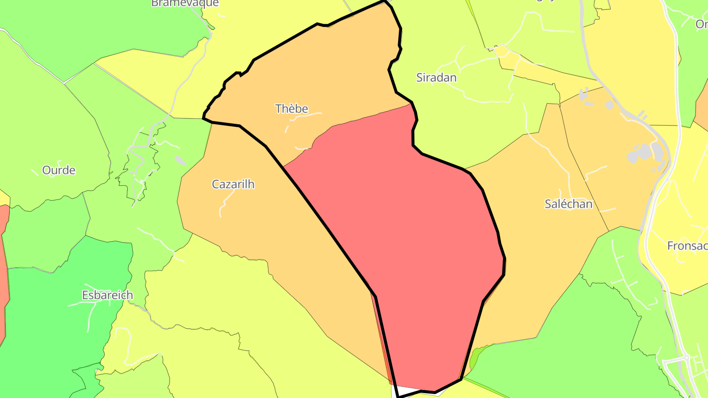Carte des prix de l'immobilier Thèbe