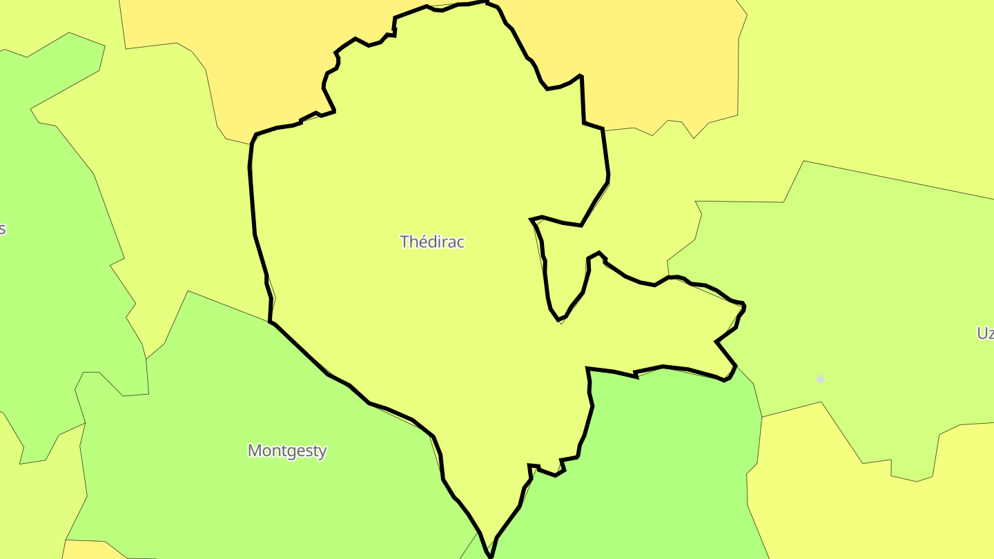 Carte des prix de l'immobilier Thédirac