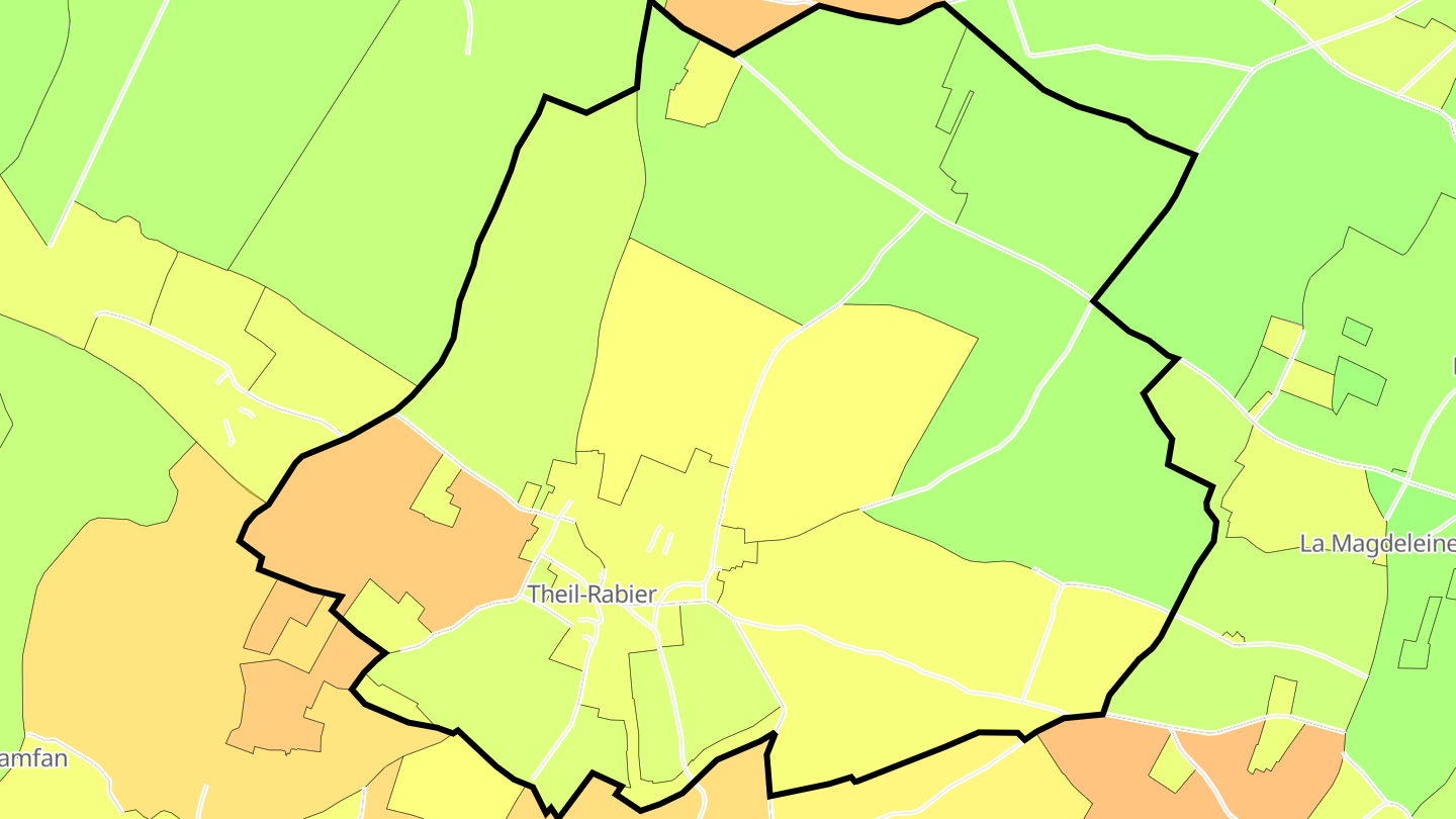Carte des prix de l'immobilier Theil-Rabier