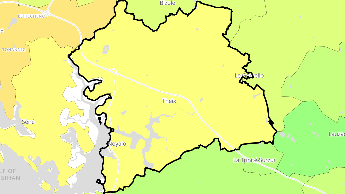 Carte des prix de l'immobilier Theix-Noyalo
