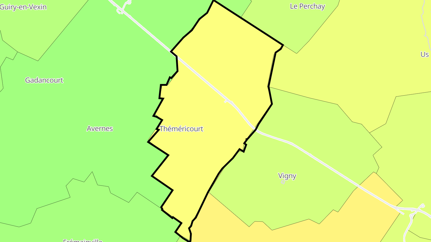 Carte des prix de l'immobilier Théméricourt