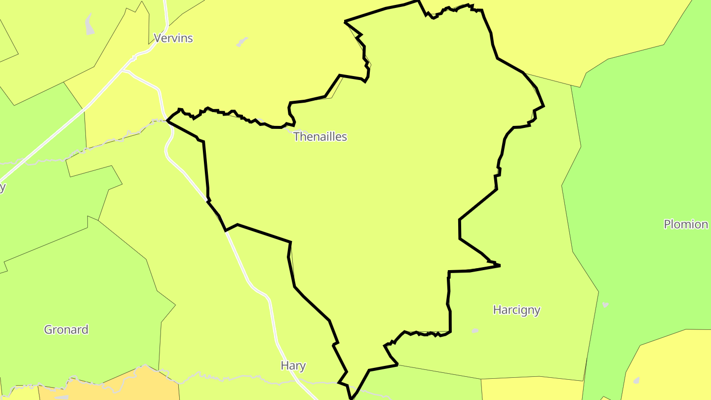 Carte des prix de l'immobilier Thenailles