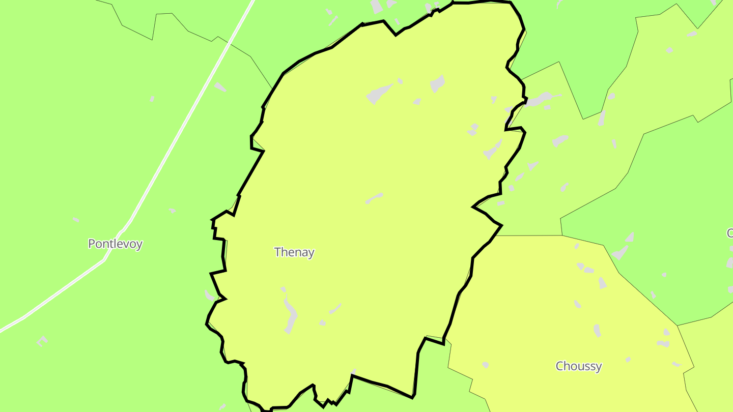Carte des prix de l'immobilier Thenay