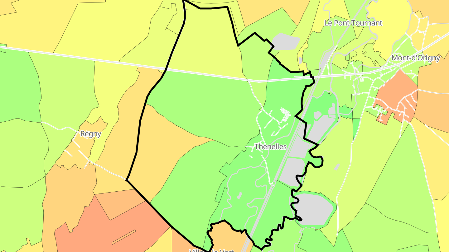 Carte des prix de l'immobilier Thenelles