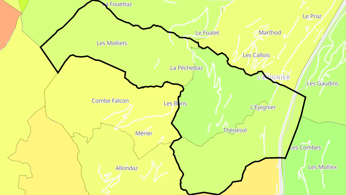 Carte des prix de l'immobilier Thénésol