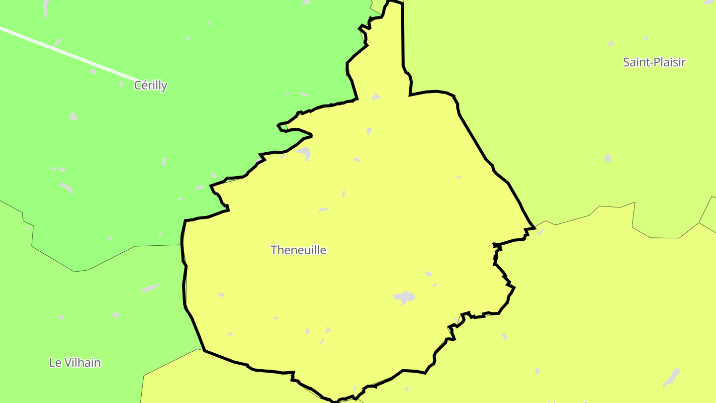 Carte des prix de l'immobilier Theneuille