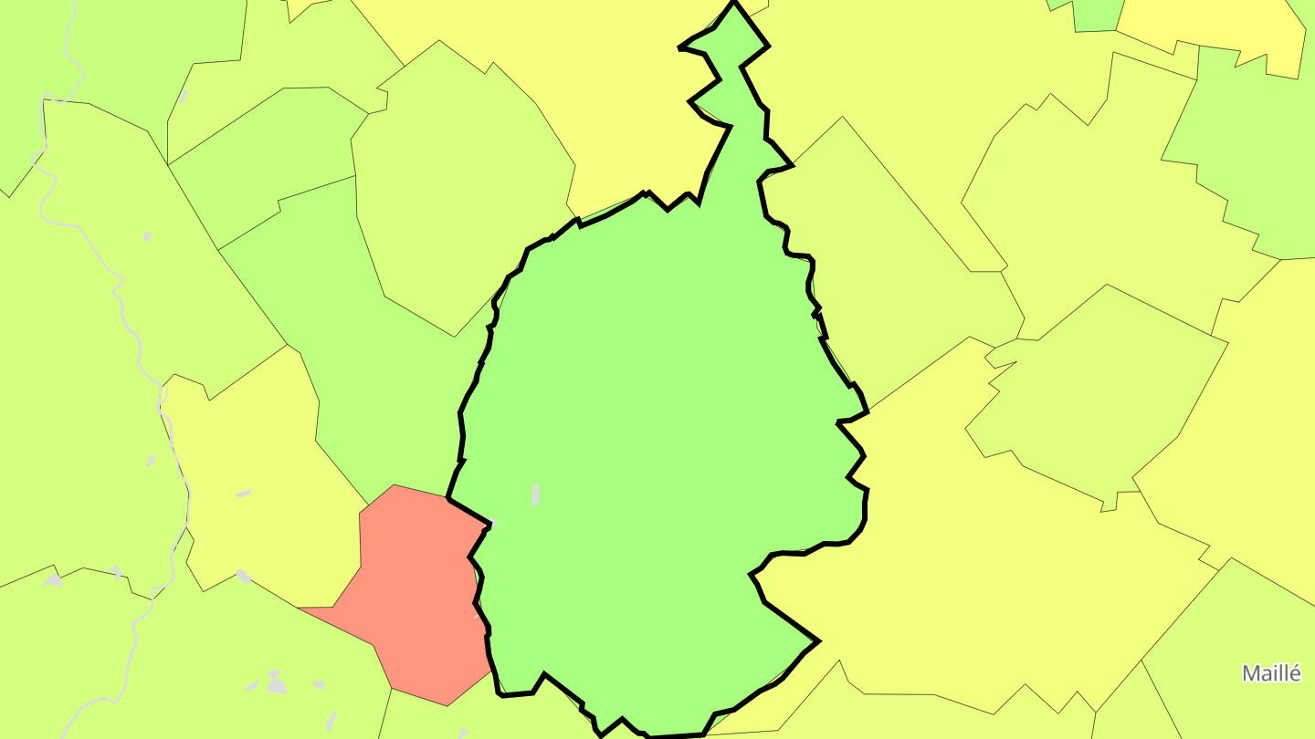 Carte des prix de l'immobilier Thénezay