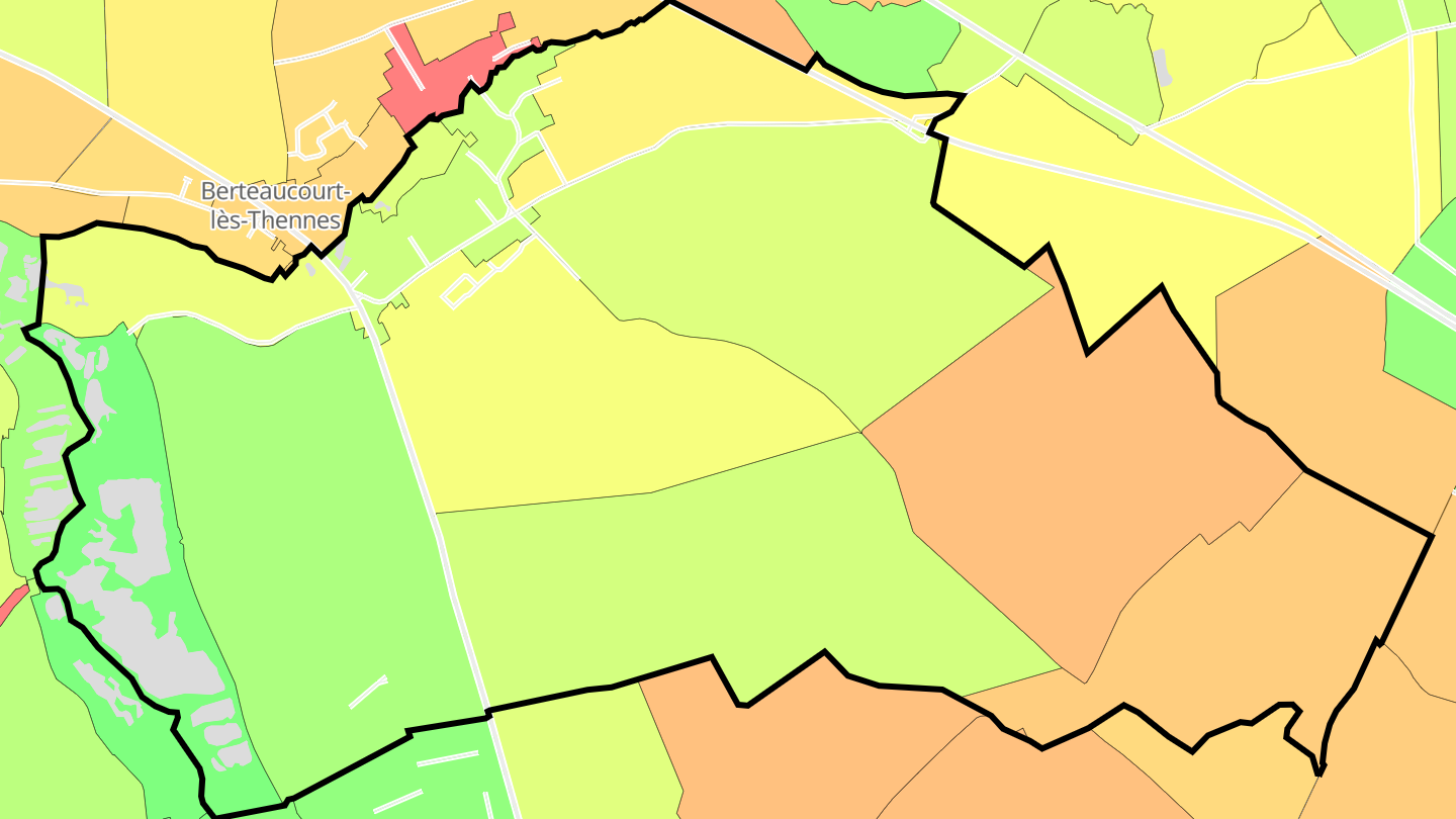 Carte des prix de l'immobilier Thennes