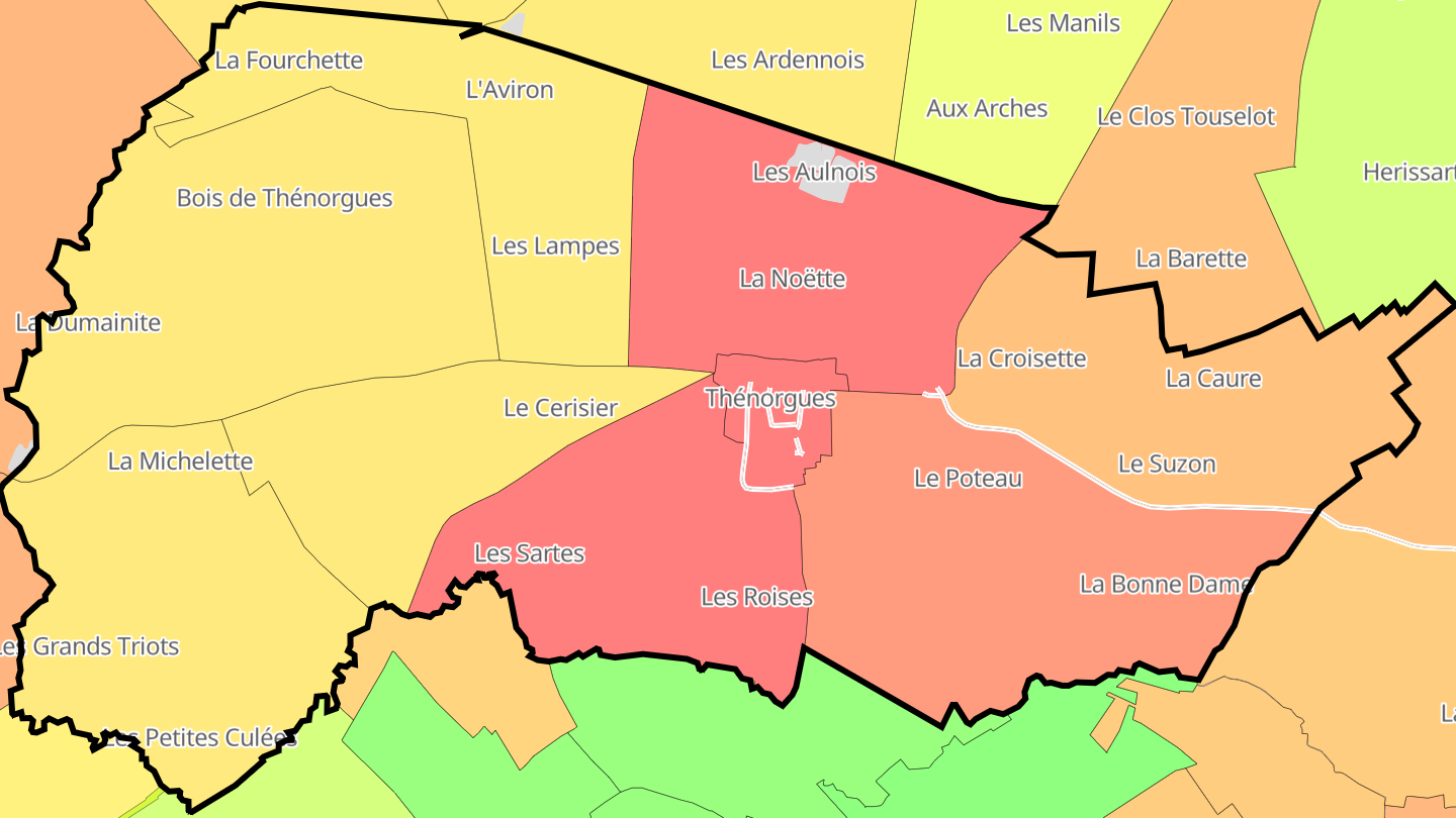 Carte des prix de l'immobilier Thénorgues