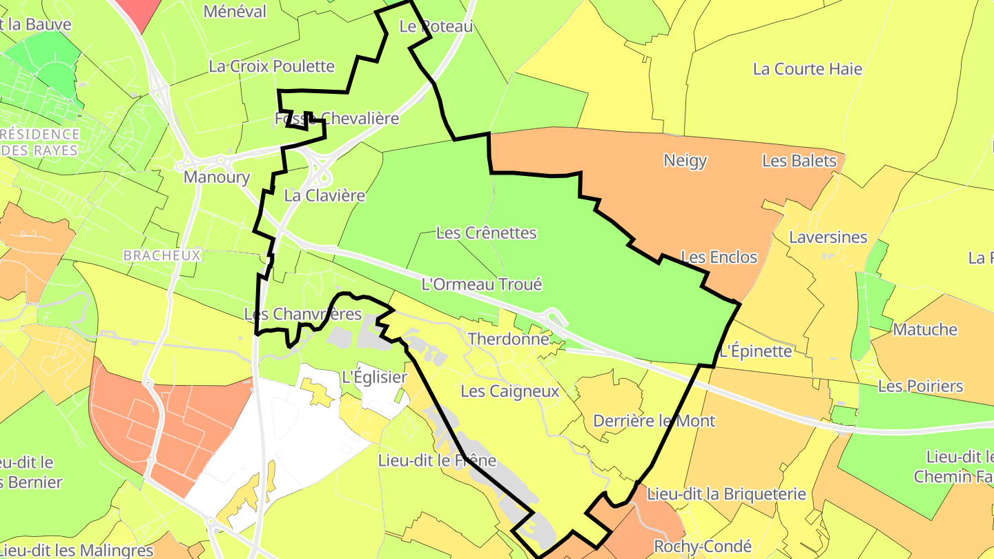 Carte des prix de l'immobilier Therdonne
