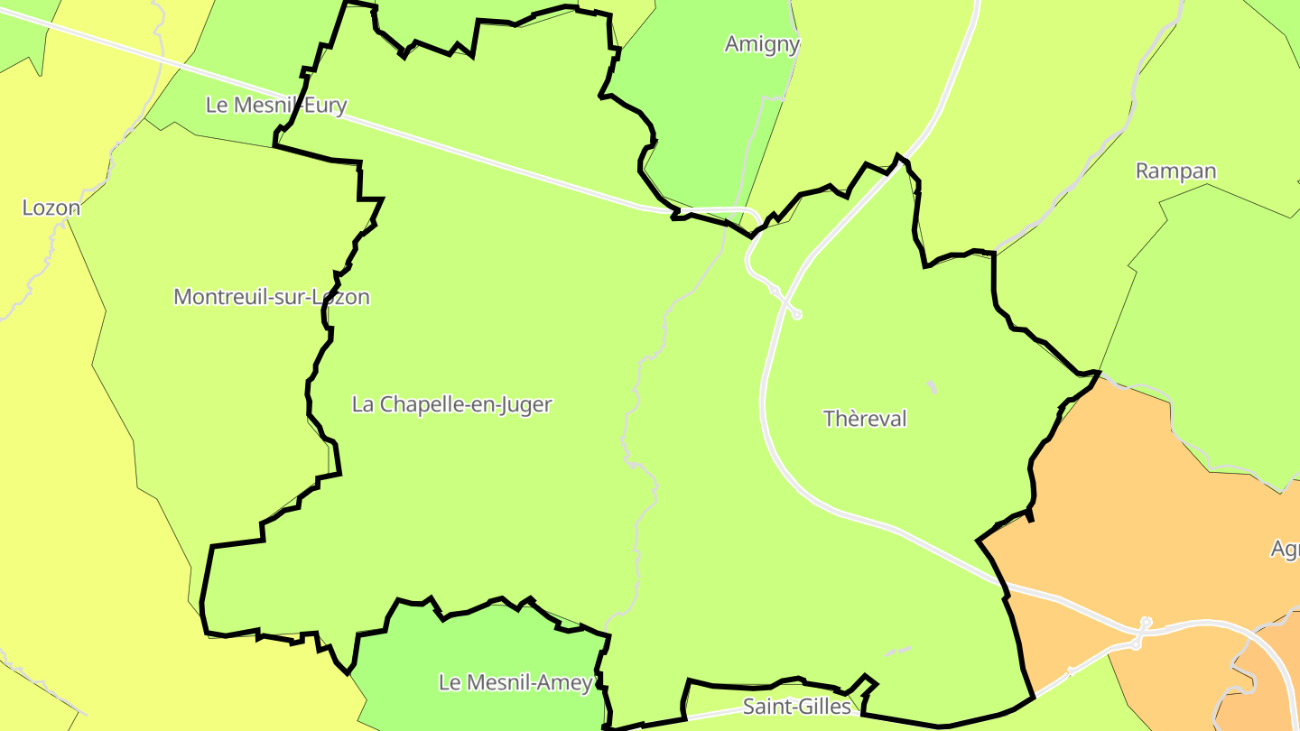 Carte des prix de l'immobilier Thèreval