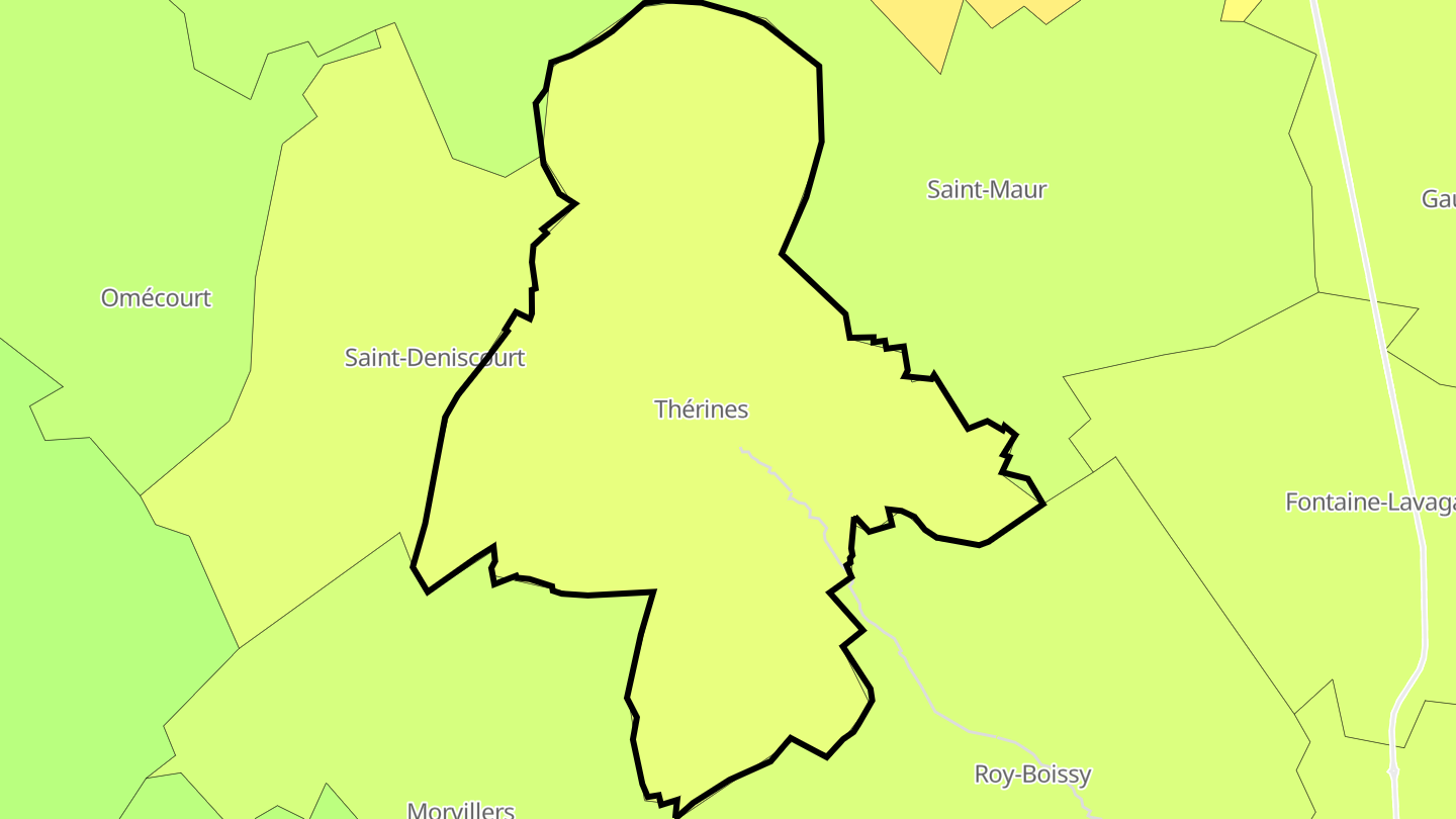 Carte des prix de l'immobilier Thérines