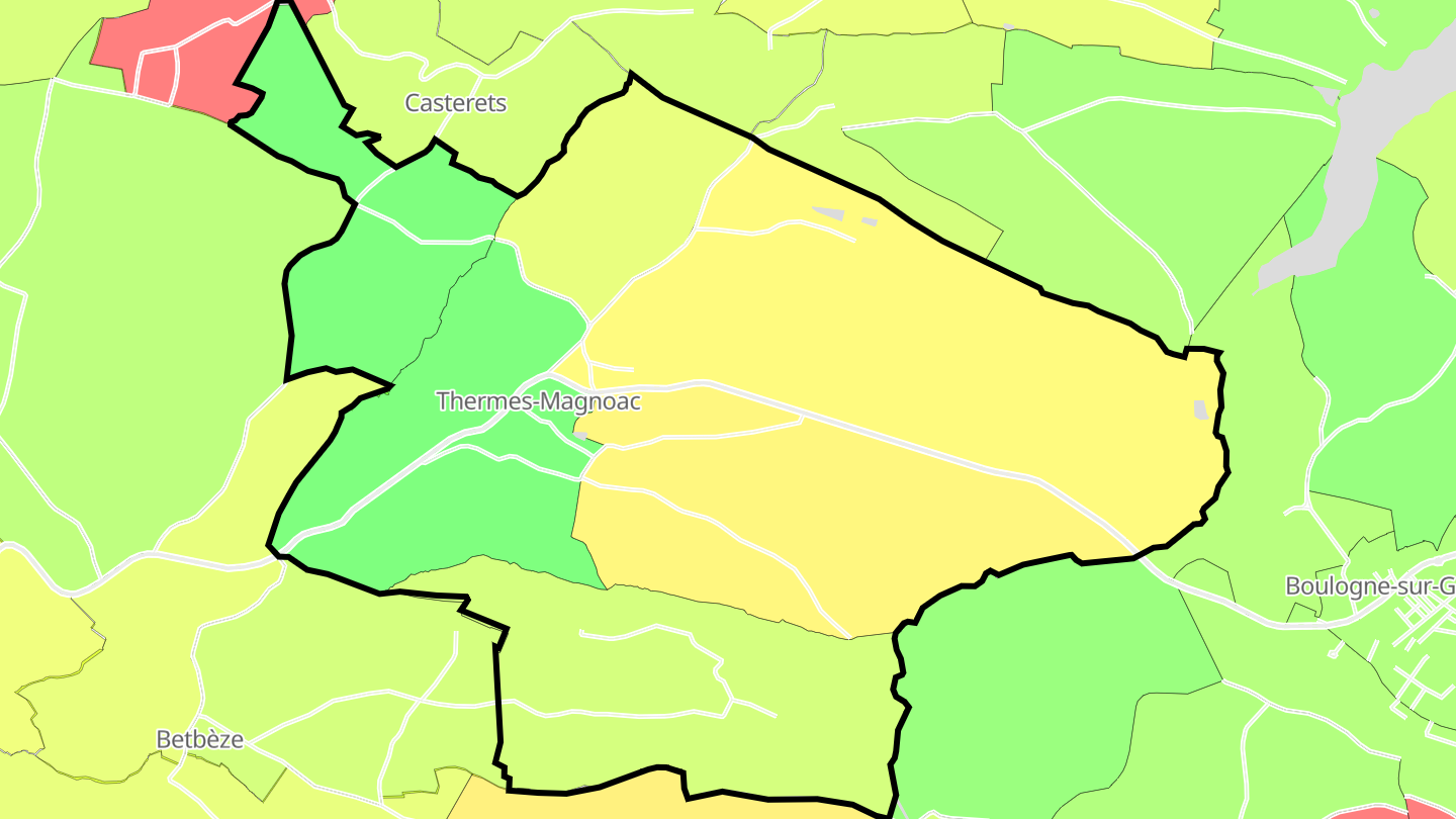 Carte des prix de l'immobilier Thermes-Magnoac