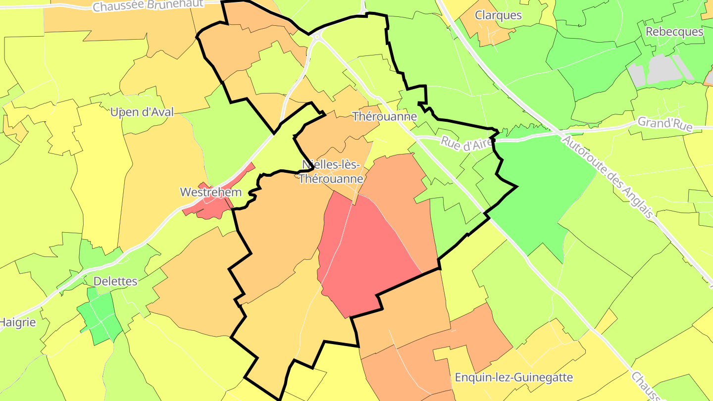 Carte des prix de l'immobilier Thérouanne