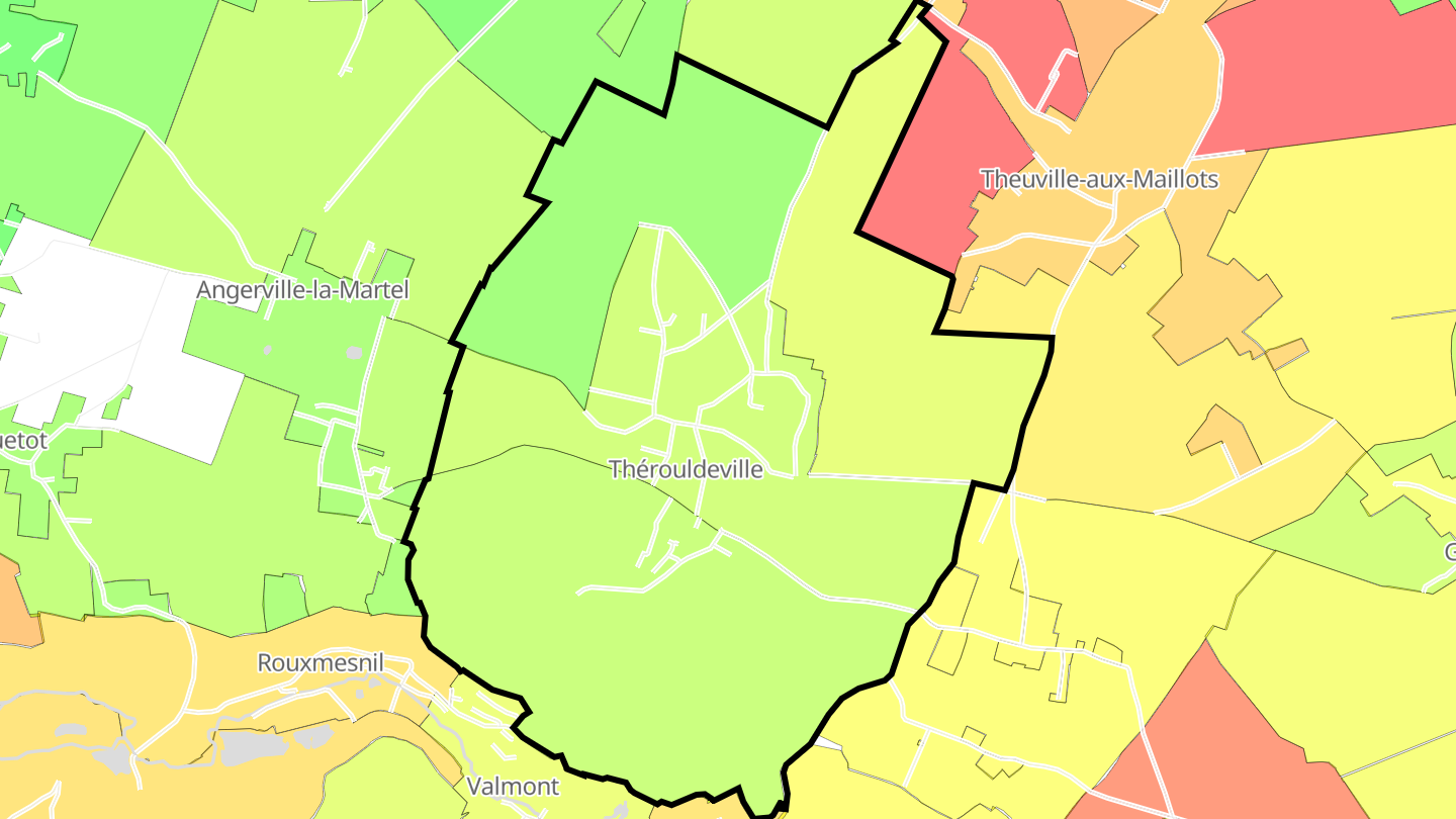 Carte des prix de l'immobilier Thérouldeville