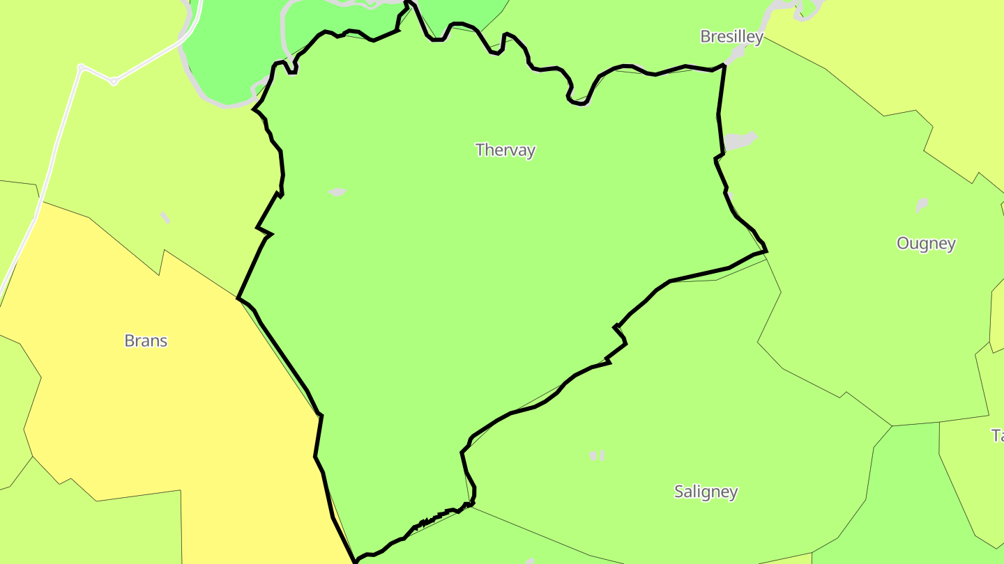 Carte des prix de l'immobilier Thervay