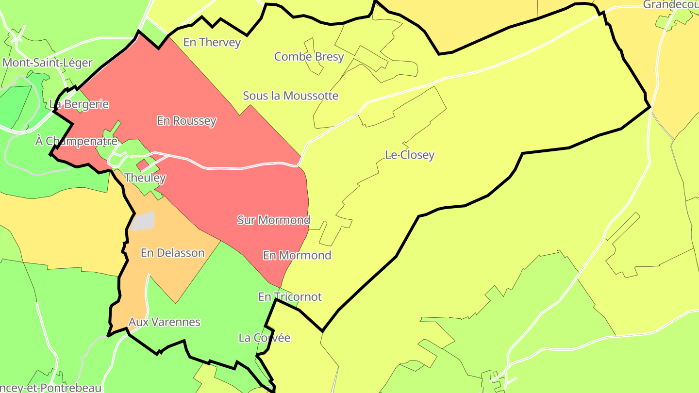 Carte des prix de l'immobilier Theuley