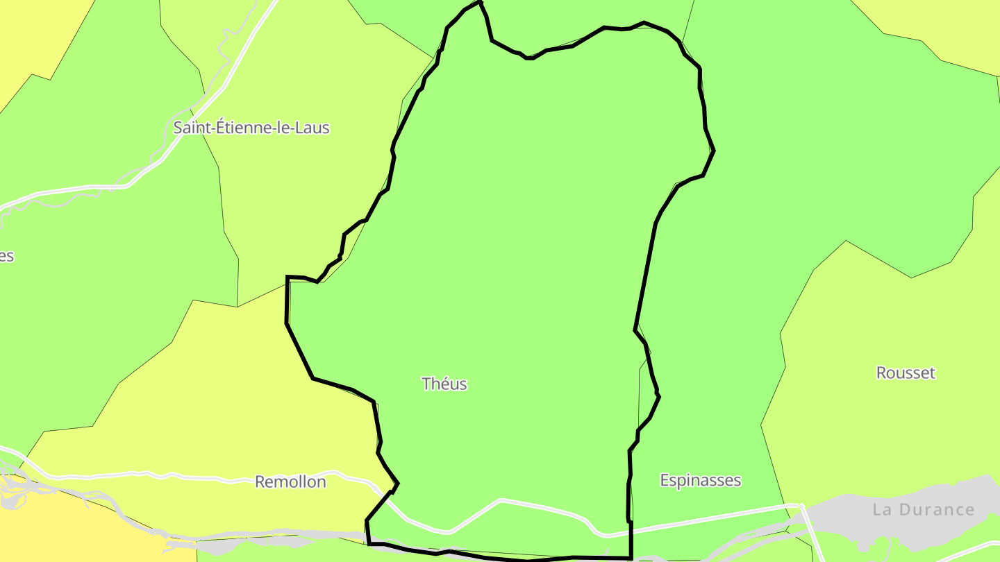 Carte des prix de l'immobilier Théus