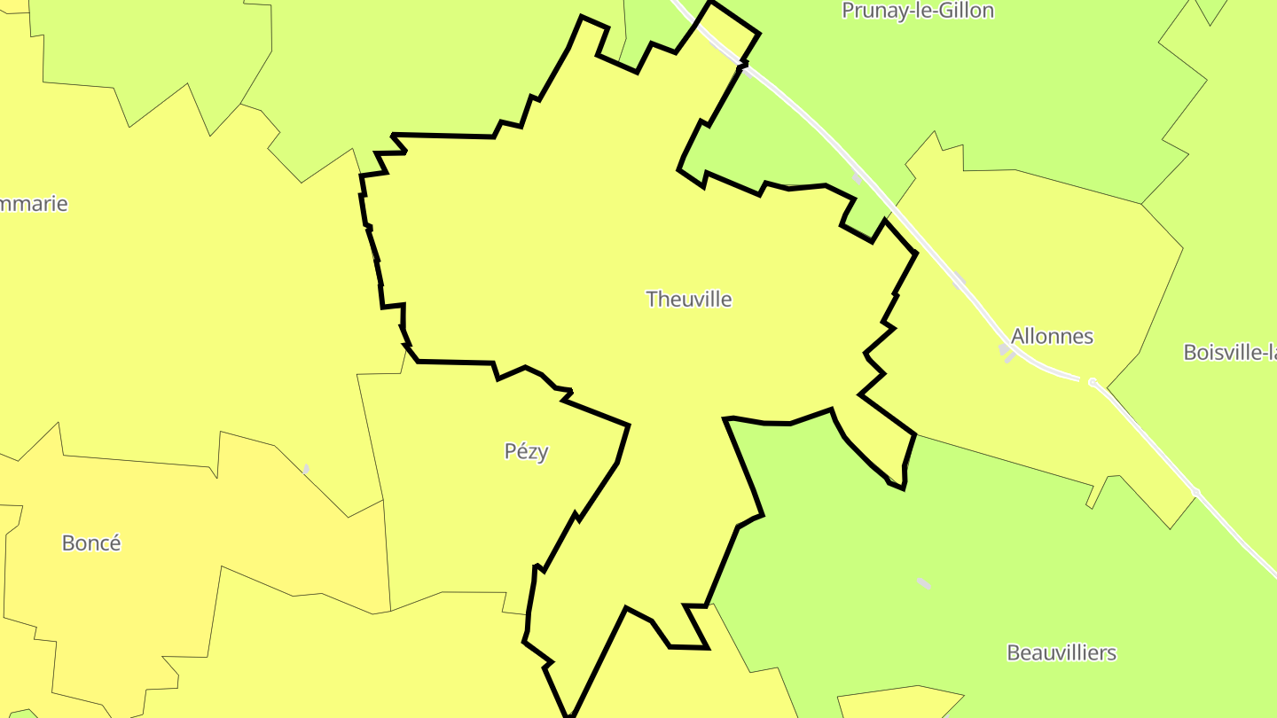 Carte des prix de l'immobilier Theuville