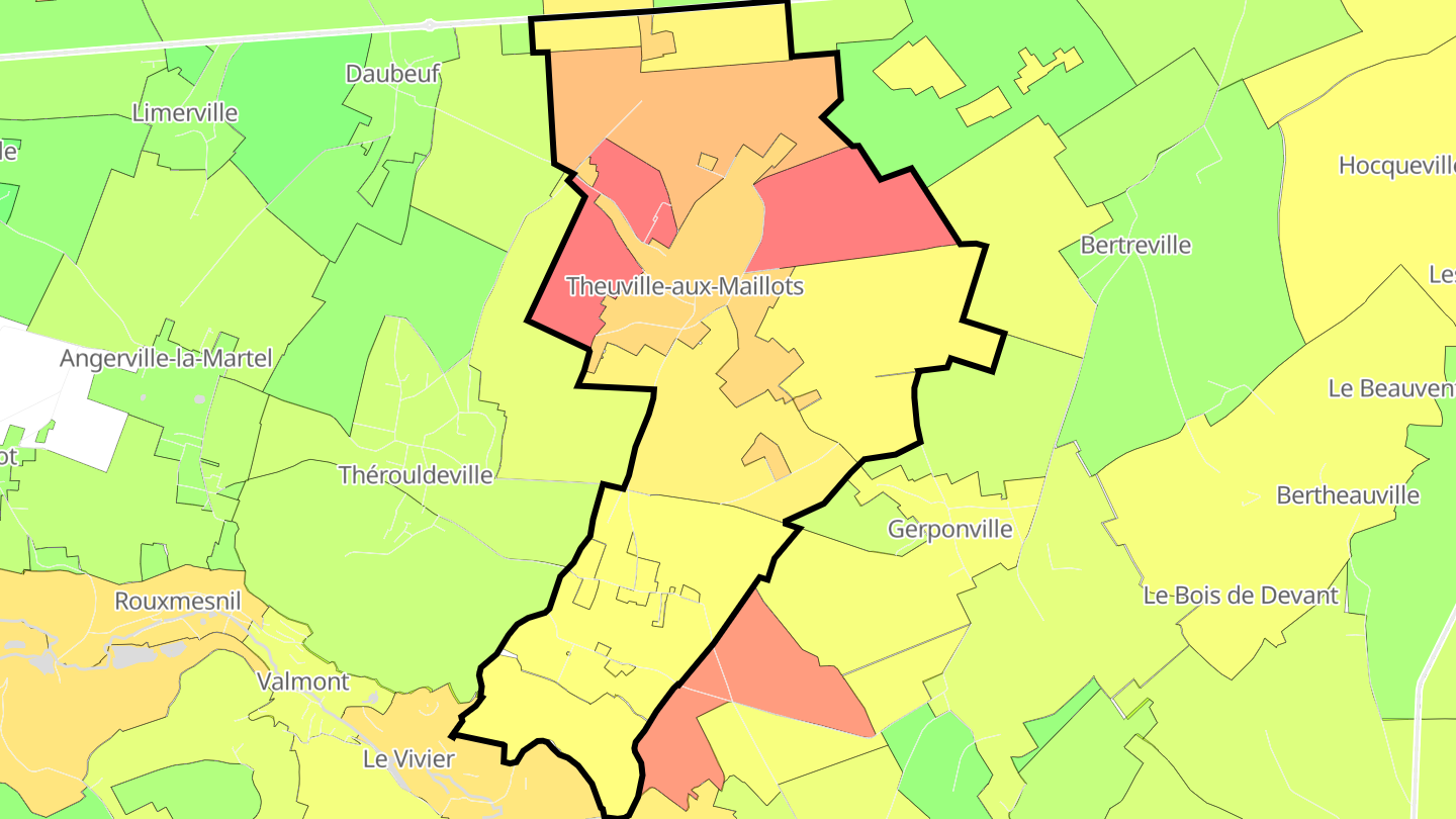 Carte des prix de l'immobilier Theuville-aux-Maillots