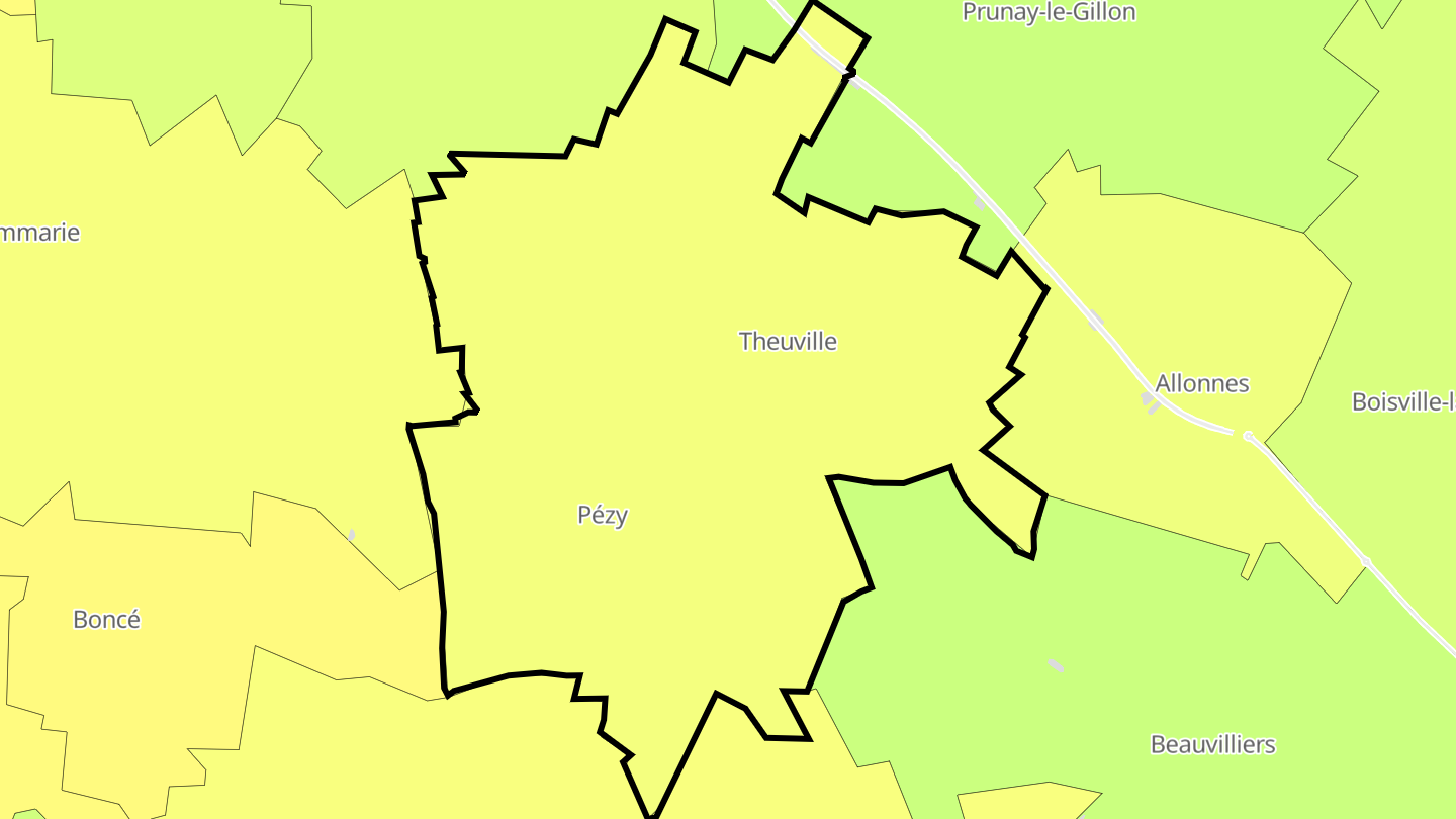 Carte des prix de l'immobilier Theuville