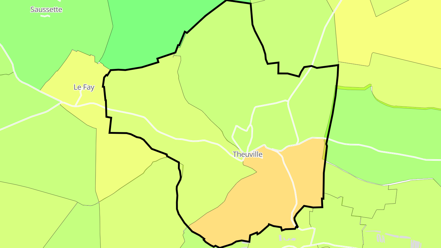 Carte des prix de l'immobilier Theuville