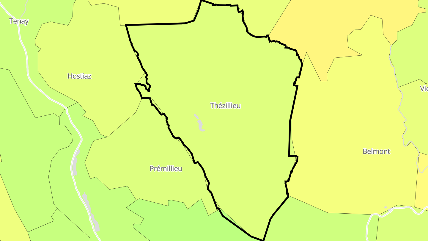 Carte des prix de l'immobilier Thézillieu