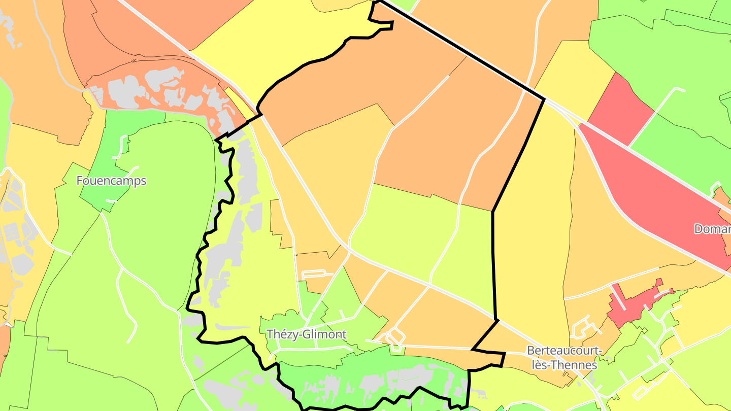 Carte des prix de l'immobilier Thézy-Glimont