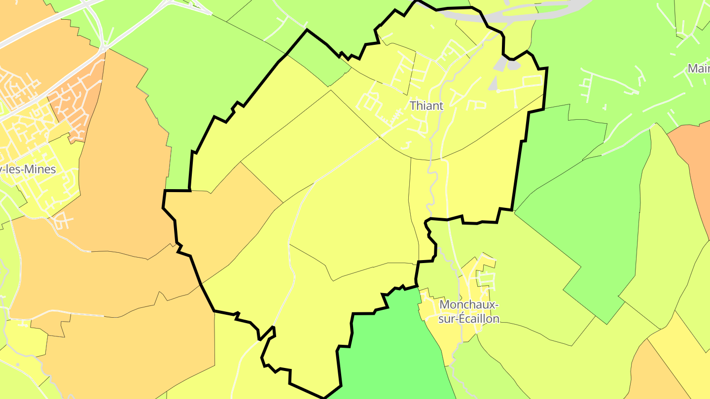Carte des prix de l'immobilier Thiant