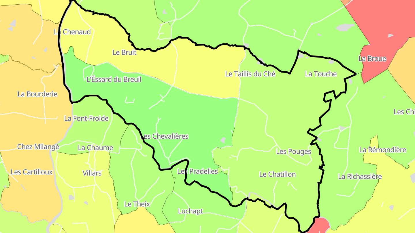 Carte des prix de l'immobilier Thiat