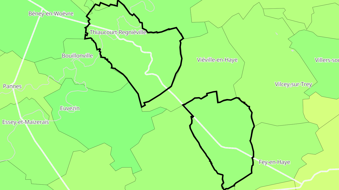Carte des prix de l'immobilier Thiaucourt-Regniéville