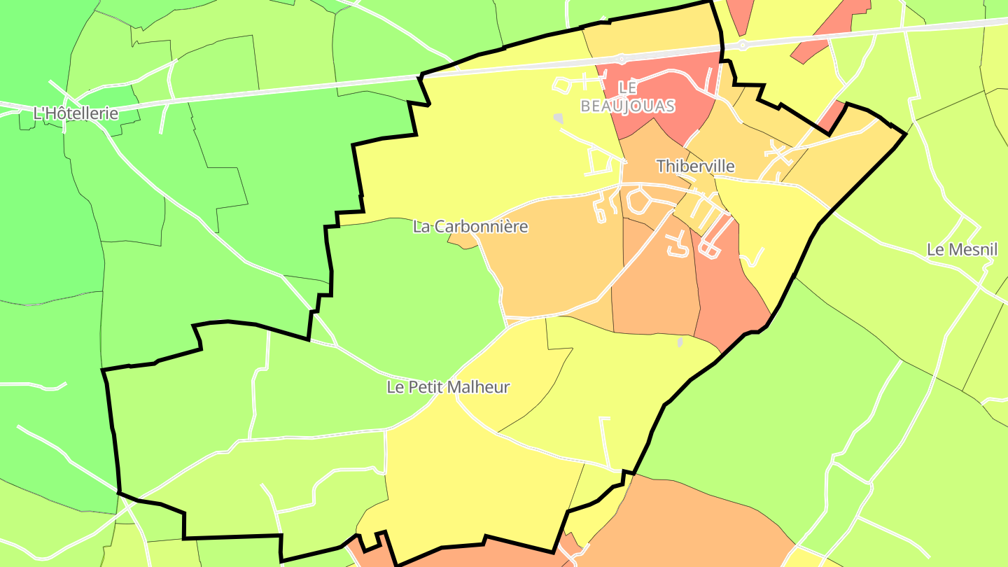 Carte des prix de l'immobilier Thiberville