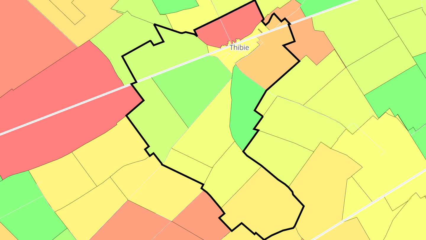 Carte des prix de l'immobilier Thibie