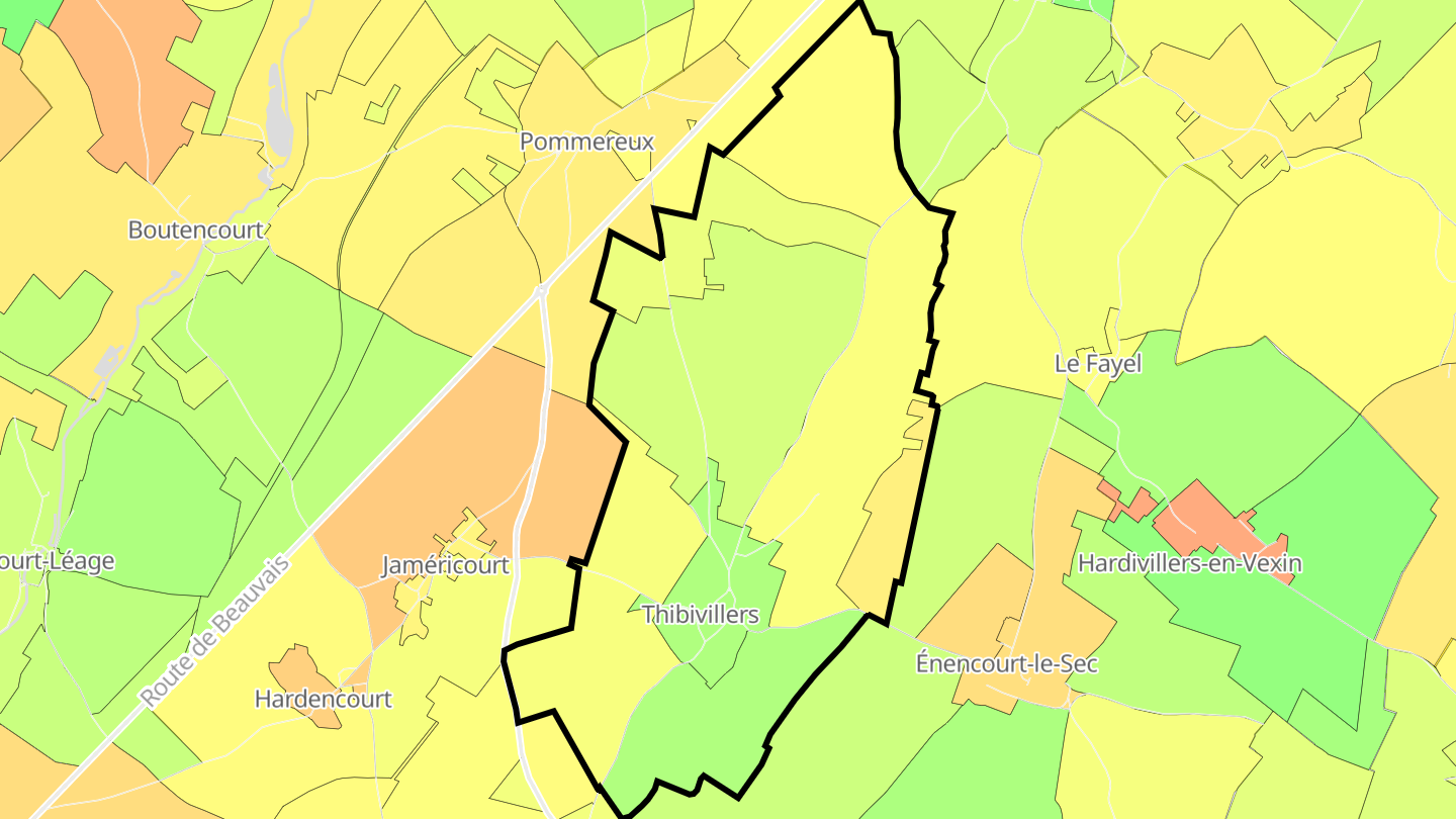 Carte des prix de l'immobilier Thibivillers