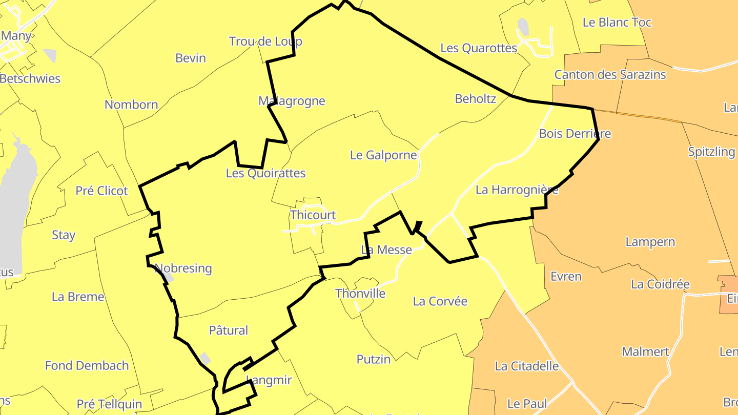 Carte des prix de l'immobilier Thicourt