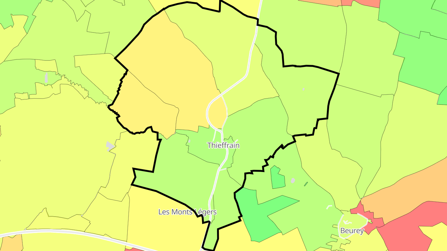 Carte des prix de l'immobilier Thieffrain