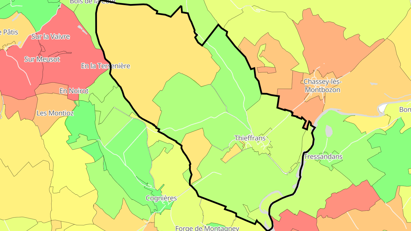 Carte des prix de l'immobilier Thieffrans