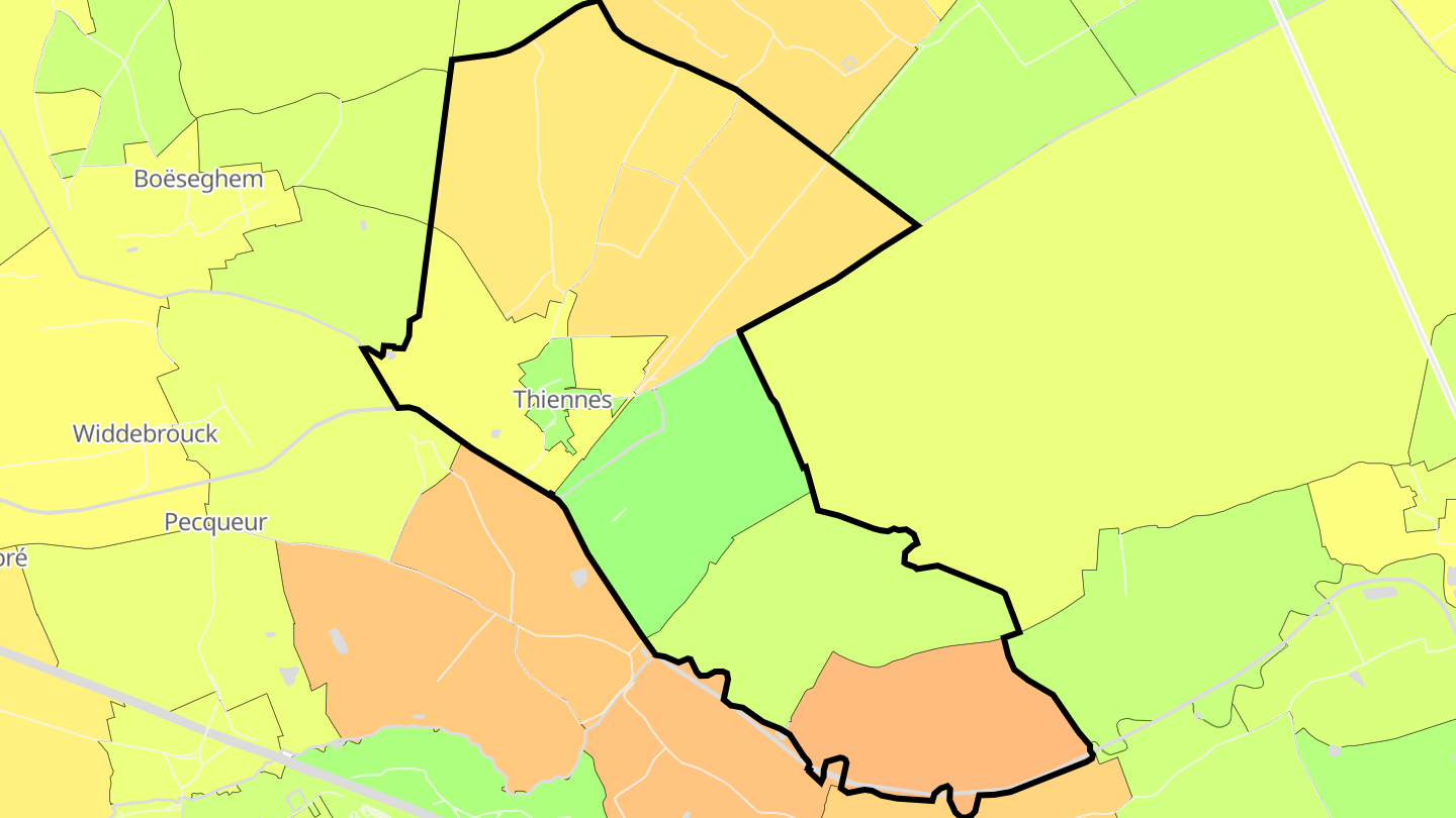 Carte des prix de l'immobilier Thiennes