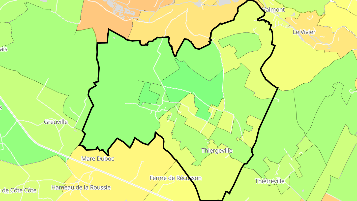 Carte des prix de l'immobilier Thiergeville