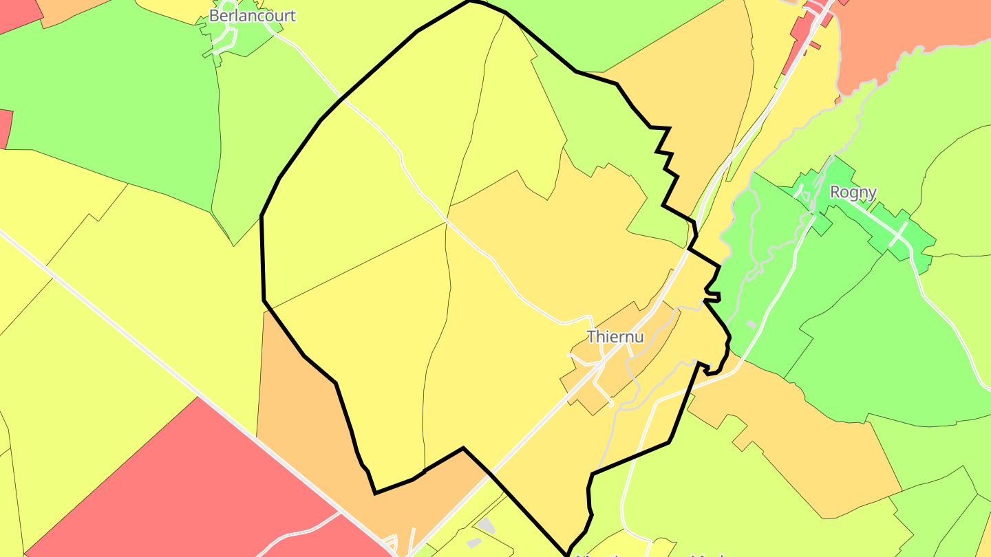 Carte des prix de l'immobilier Thiernu